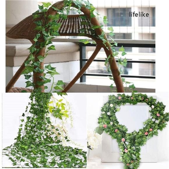 90 Ft 12 Pack Artificial Ivy Fake Vine Leaves - Picture 6 of 7